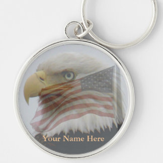 Llavero Eagle calvo y bandera americana