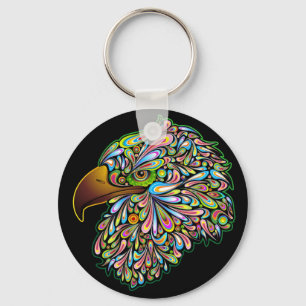 Llavero Eagle Hawk Psychedelic Design Keychain