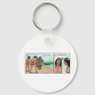 Llavero Early American Settlers Offbeat Cartoon Gifts