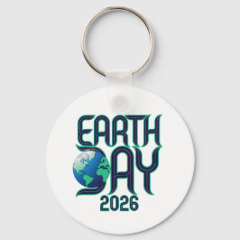 Llavero Earth Day 2026 | Modern Typography Eco Design