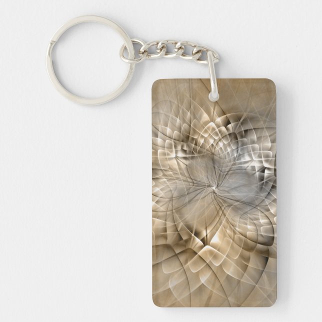 Llavero Earth Tones Abstract Modern Fractal Art Texture (Frente)
