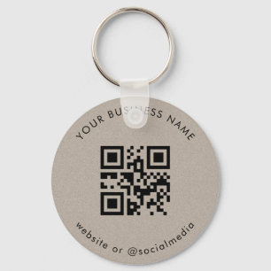Llavero Earthy Kraft Your Custom Business Qr Code Scan