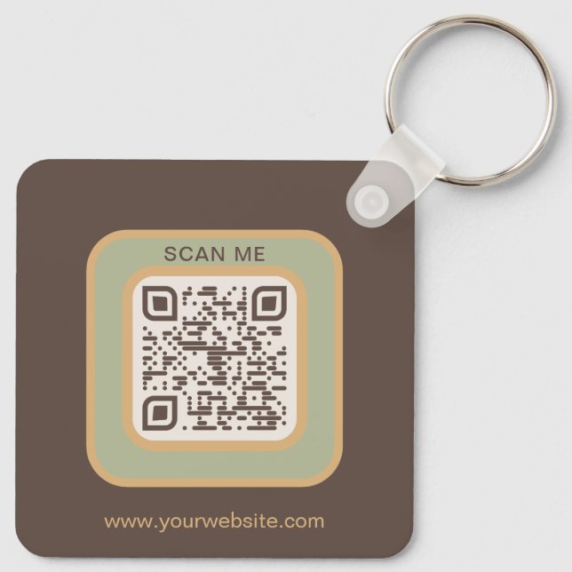 Llavero Earthy Tone Logo QR Code Double Sided Keychain (Reverso )