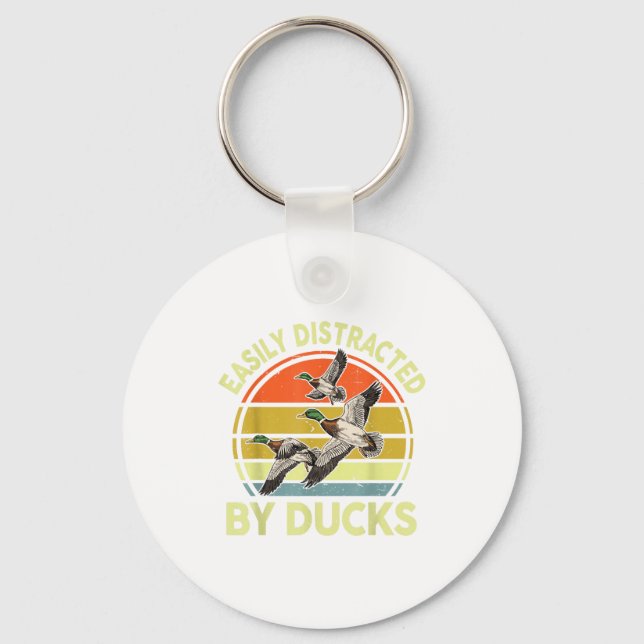 Llavero Easily Distracted Duck Hunting Gift Dad Hunter Son (Anverso)