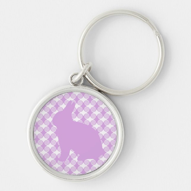 Llavero Easter Bunny Swirls Keychain, Lavender (Frente)