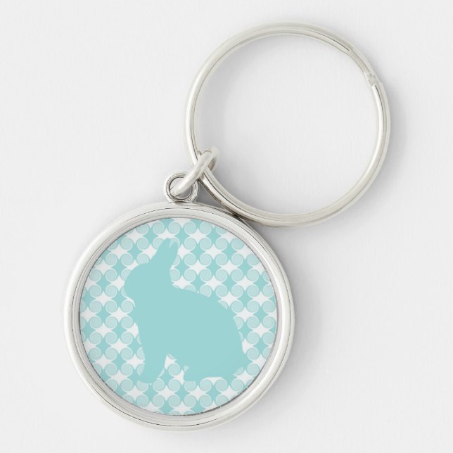 Llavero Easter Bunny Swirls Keychain, Light Blue (Frente)