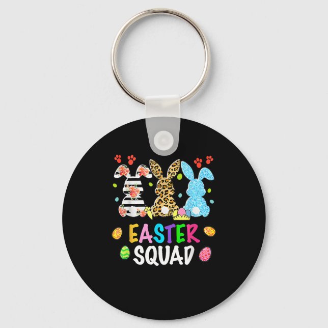 Llavero Easter Squad Leopard Feliz Día de Pascua Conejo Co (Anverso)