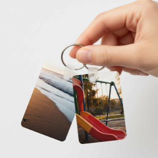 Llavero Easy Add Two Photo Double Sided Aluminum Keychain