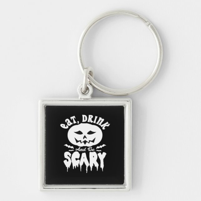 Llavero Eat Drink And Be Scary Halloween Retro Classic (Frente)
