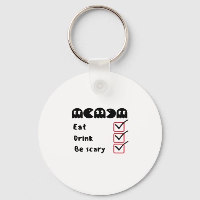 Llavero Eat Drink Be Scary Minimal Clean (Anverso)