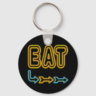 Llavero Eat Retro Neon Rótulo Art