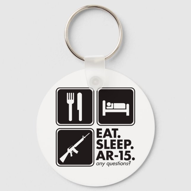 Llavero Eat Sleep AR-15 - Negro (Anverso)