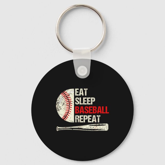 Llavero Eat Sleep Baseball Repeat Funny Baseball Player  (Anverso)