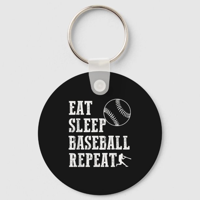 Llavero Eat Sleep Béisbol Repetir Batter Life Srts Hustle (Anverso)