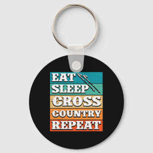 Llavero Eat Sleep Cross Country Repetir deportes de invier