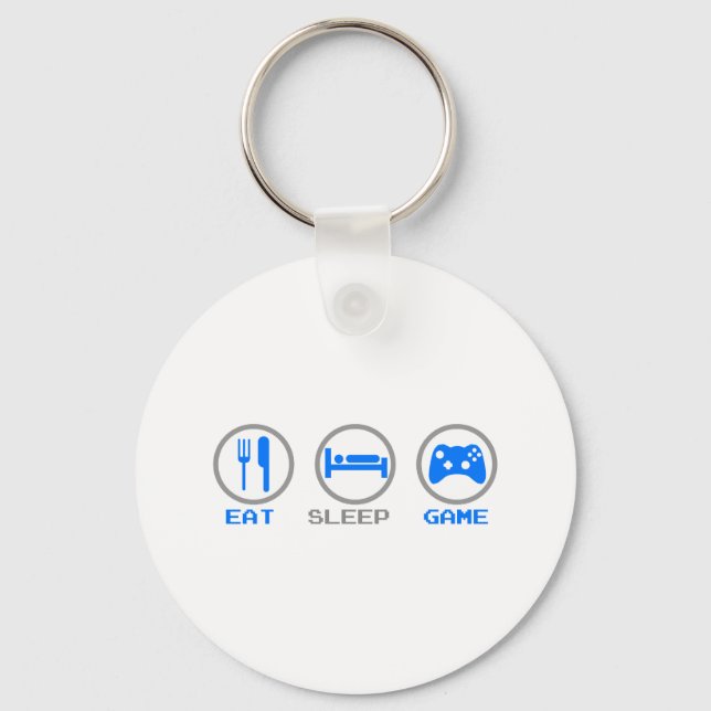 Llavero Eat Sleep Game Again - Gamer, geek video games (Anverso)