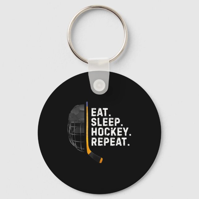 Llavero Eat Sleep Hockey Repea Funny Cool Hockey Player  (Anverso)