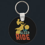 Llavero Eat Sleep Ride Dirt Bike Motorcycle Extreme Sport<br><div class="desc">Diseño divertido y humorístico para los amantes de la motocicleta, de la maniobra con moto de tierra y de la participación en las carreras de motocross. Mercancías de Guay vintage y angustiadas para motociclista, corredor, motociclista y superciclista de alta velocidad. Perfecto para los amantes de las motocicletas clásicas, los amantes...</div>