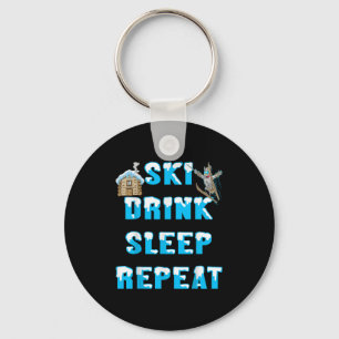 Llavero Eat Sleep Ski Drink Repetir Nieve Invernadero Depo