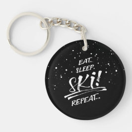 Llavero Eat Sleep Ski Repeat Acrylic Keychain