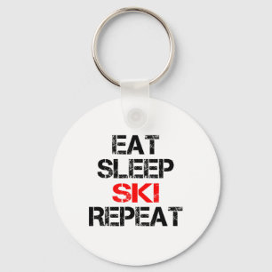 Llavero Eat Sleep Ski Repeat Winter Mountains Skidge Lodge