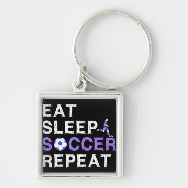 Llavero Eat Sleep Soccer Repetir camiseta Guay Sport Playe (Frente)