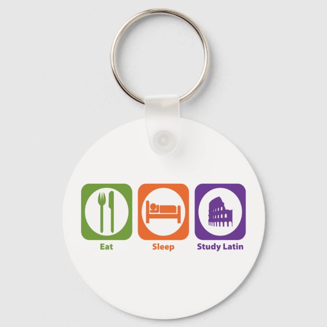 Llavero Eat Sleep Study Latin (Anverso)