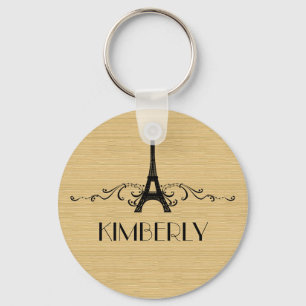 Llavero Ebony French Flourish Keychain