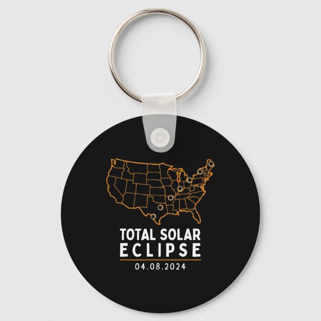 Llavero Eclipse 2024 Fiesta América Totalidad Mapa total d (Anverso)