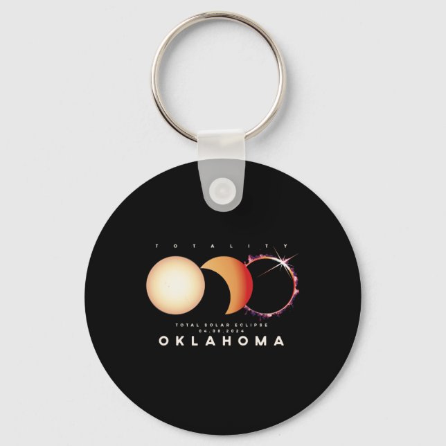 Llavero Eclipse 2024 Oklahoma Total Eclipse Astronomy Grap (Anverso)