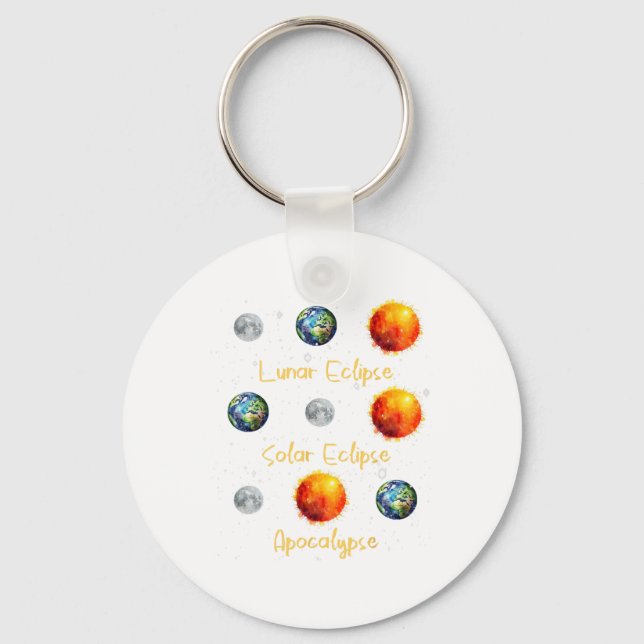 Llavero Eclipse Lunar Eclipse Solar Y Apocalipsis Funny S (Anverso)