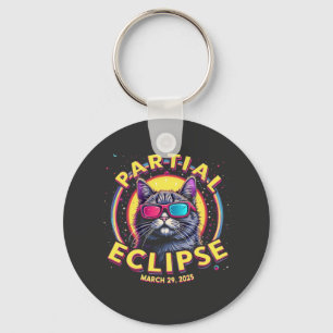Llavero Eclipse parcial 2025 Astronomía del gato Amantes d
