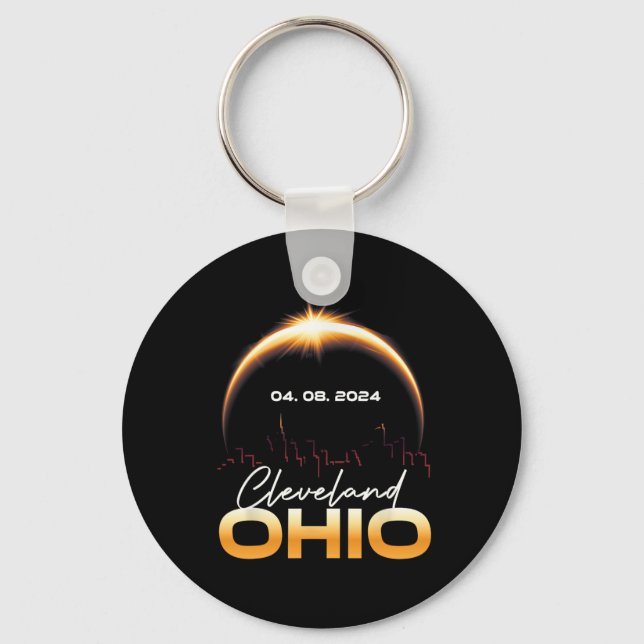 Llavero Eclipse Solar 2024 Cleveland Ohio Ecli Solar Total (Anverso)