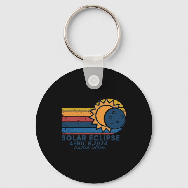 Llavero Eclipse solar 2024 Eclipse solar total 8 de abril  (Anverso)
