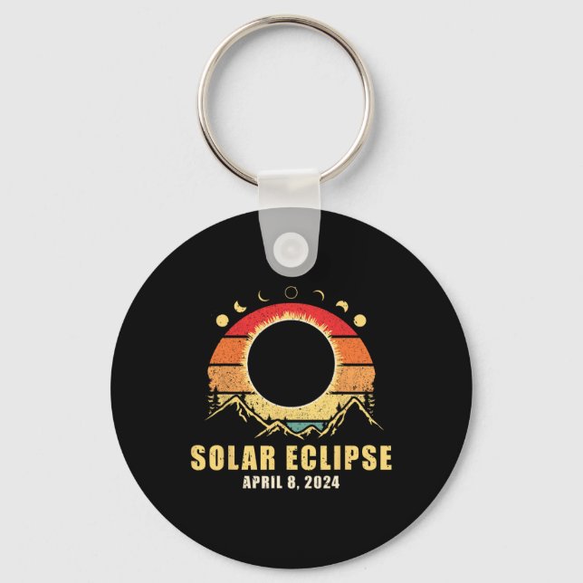 Llavero Eclipse solar 2024 Eclipse solar total 8 de abril  (Anverso)