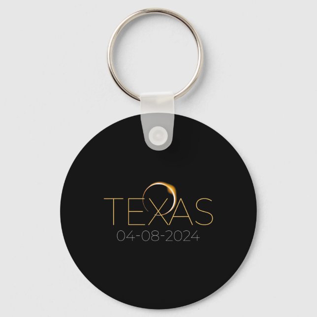 Llavero Eclipse solar 2024 Eclipse solar total de Texas (Anverso)