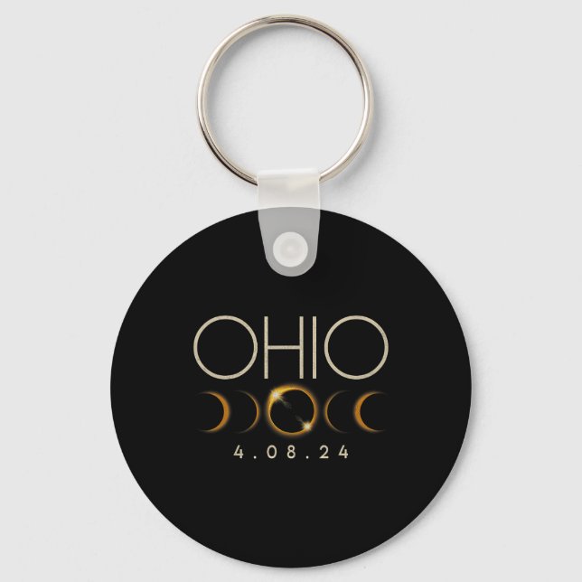 Llavero Eclipse solar 2024 Eclipse solar total Ohio (Anverso)