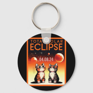 Llavero Eclipse solar 2024 Gatos Eclipse solar total 4.08.