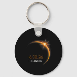 Llavero Eclipse solar 2024 Illinois Total Spring 4.08.2