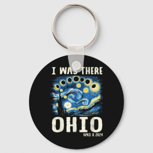 Llavero Eclipse solar 2024 Ohio - Pintura nocturna estrell