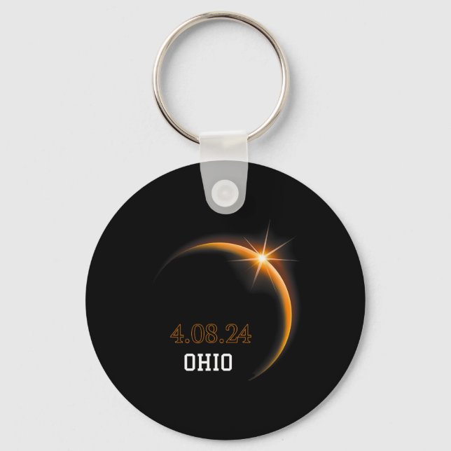 Llavero Eclipse solar 2024 Ohio Total Primavera 4.08.24 (Anverso)