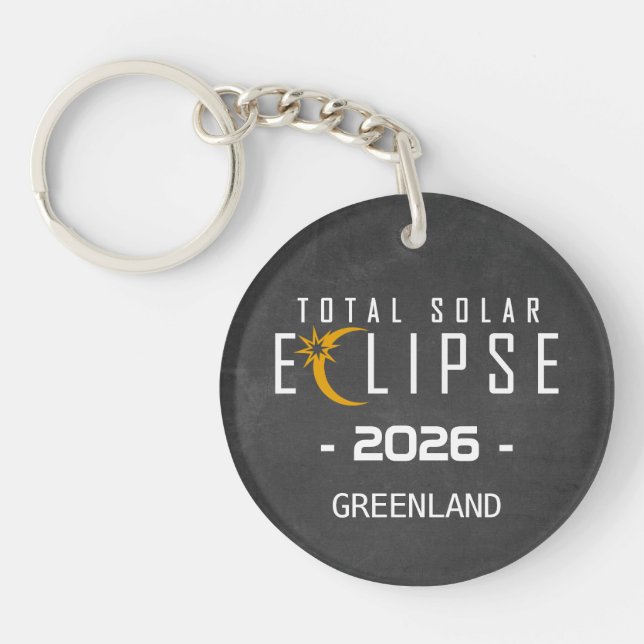 Llavero Eclipse Solar 2026 Totalidad (Frente)
