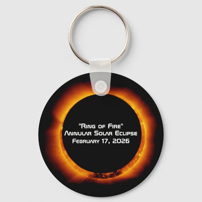 Llavero Eclipse solar anular del anillo de fuego de 2026 (Anverso)