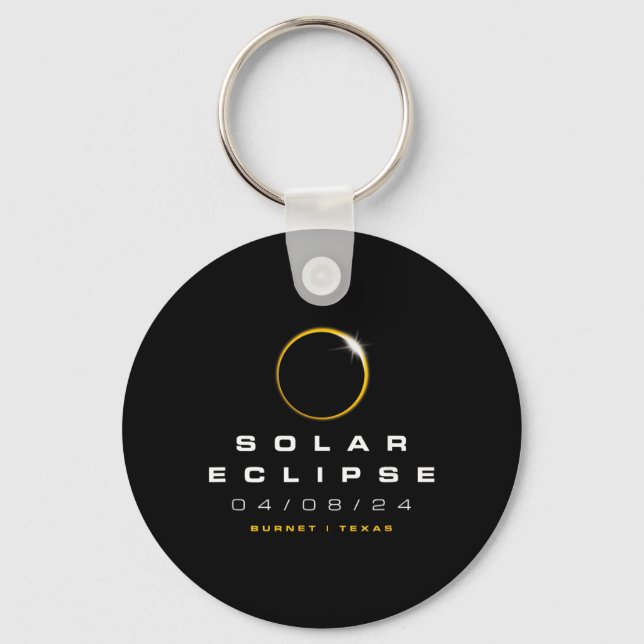 Llavero Eclipse solar de Texas Burnet 2024 (Anverso)