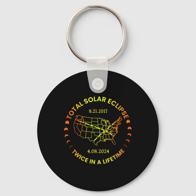 Llavero Eclipse Solar Dos Veces En La Vida 2024 Total Sola (Anverso)