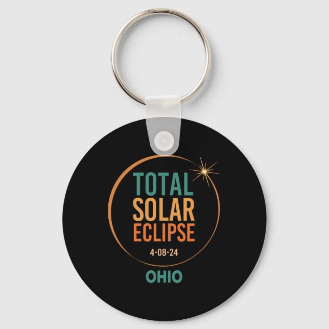 Llavero Eclipse solar Ohio 8 de abril de 2024 Total (Anverso)