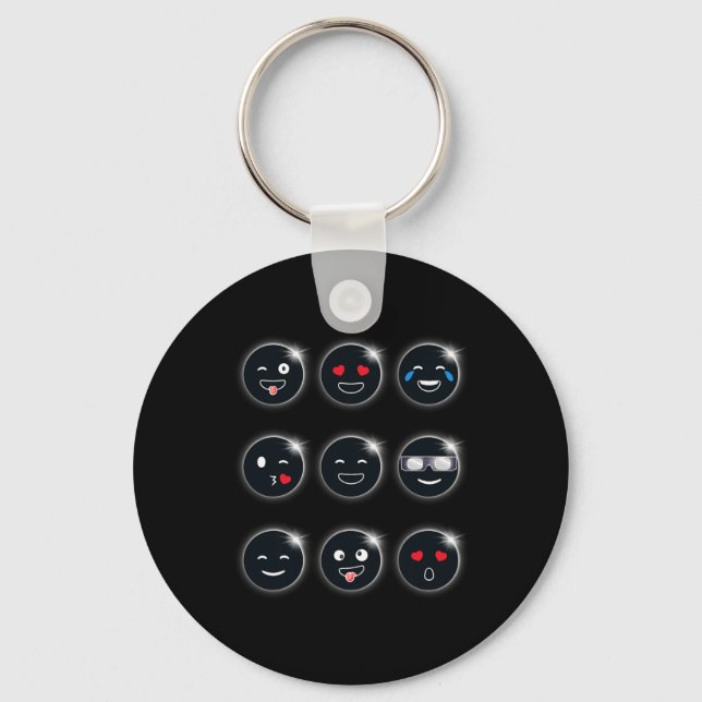 Llavero Eclipse solar total 04.08.2024 Cara tonta chico di (Anverso)