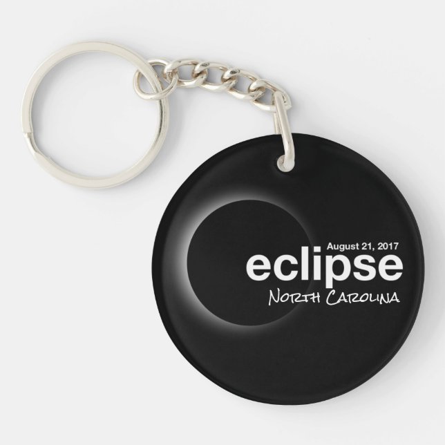 Llavero Eclipse solar total 2017 - Carolina del Norte (Frente)