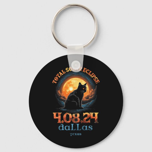 Llavero Eclipse solar total 2024 Dallas Texas (Anverso)