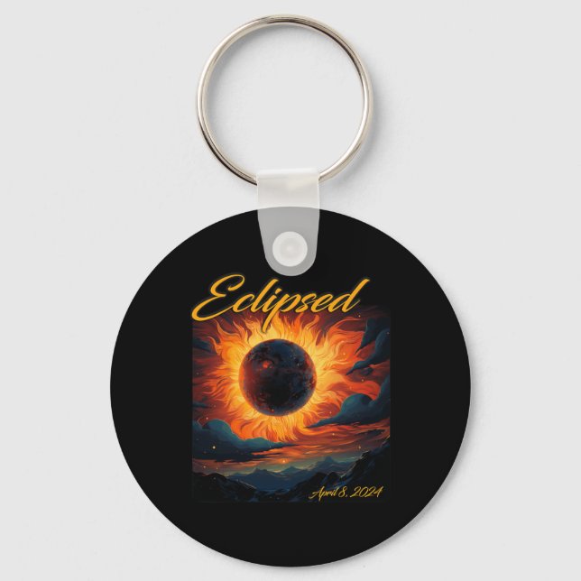 Llavero Eclipse solar total 2024 Luna solar total (Anverso)